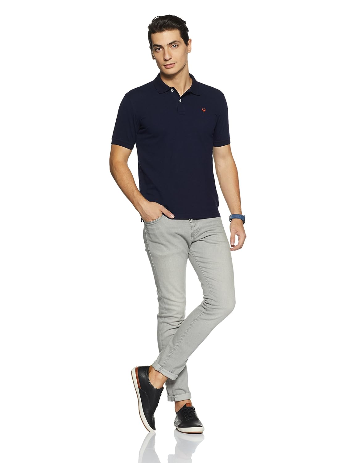 Allen Solly Men’s Polo T‑Shirt | Comfortable Rich Cotton Blend, Band Collar, Regular Fit | Stylish & Premium All Day Wear